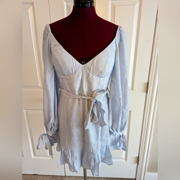 SAINTS+SECRETS MACEY DRESS STEEL BLUE - Picture 4 of 12